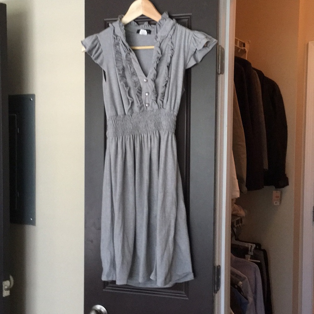 Gray ruffle dress